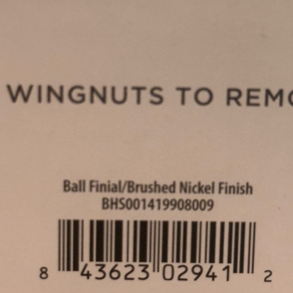 Better Homes & Gardens Finial Set for Curtain Rod Brushed Nickel Finish - Picture 6 of 6